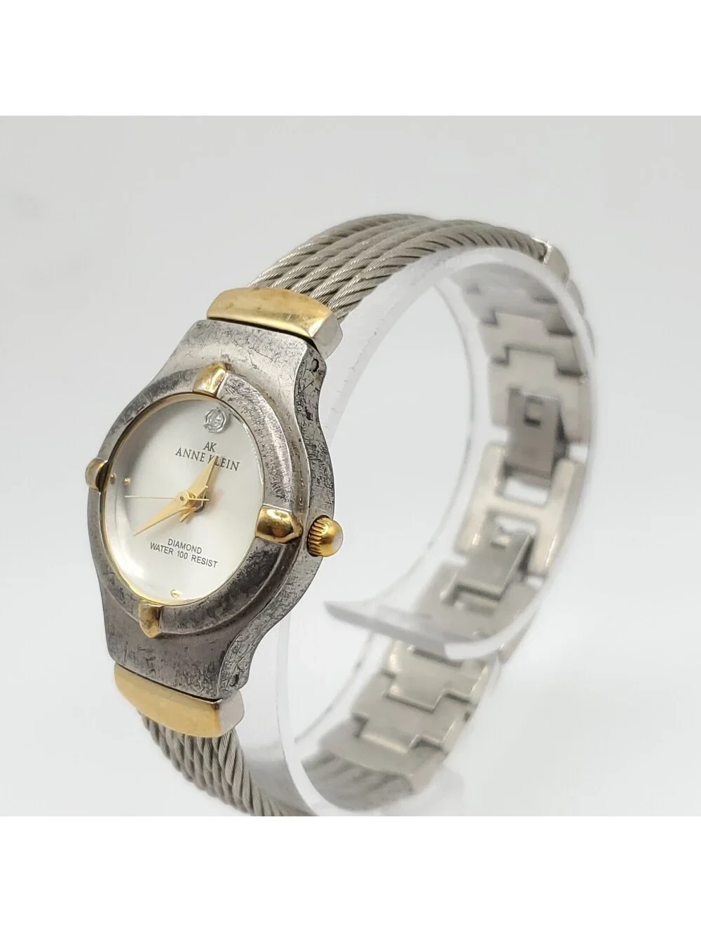Anne Klein Diamond Watch Women 23mm Two-Tone New Battery